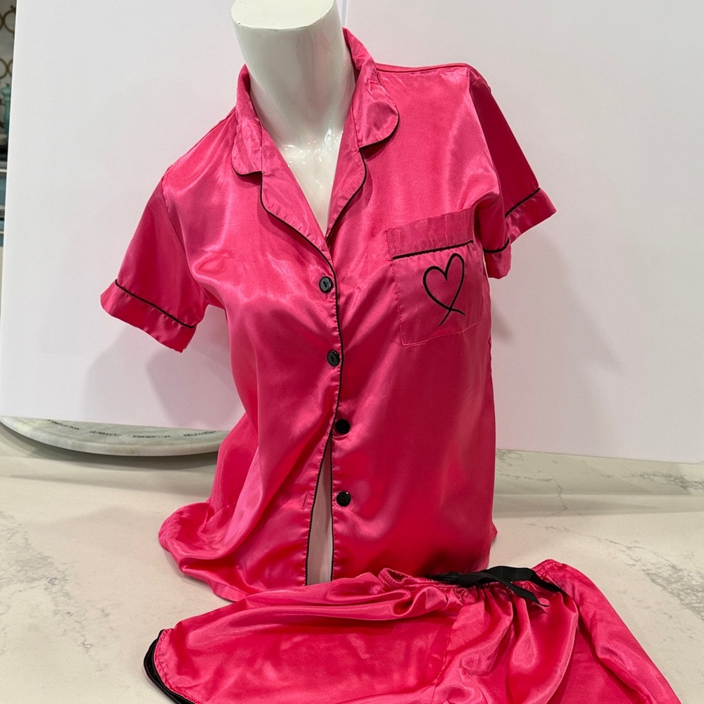 Satin Pink Women's Pajama Set